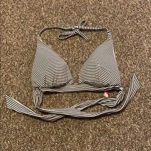 Victoria’s Secret black & white stripe bikini top